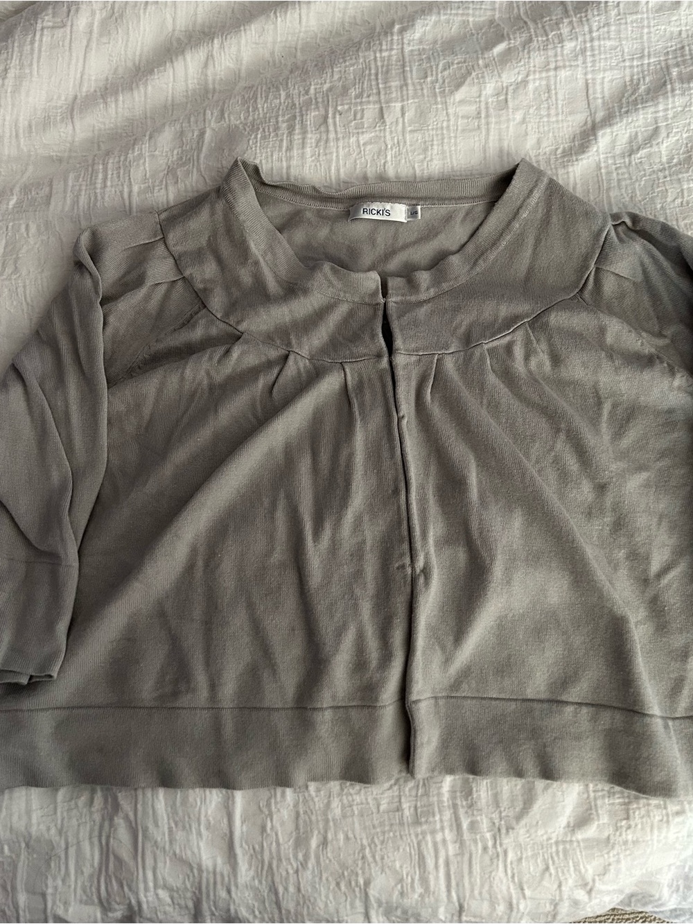 Ricki's Short Sleeve Cropped Cardigan - Gray